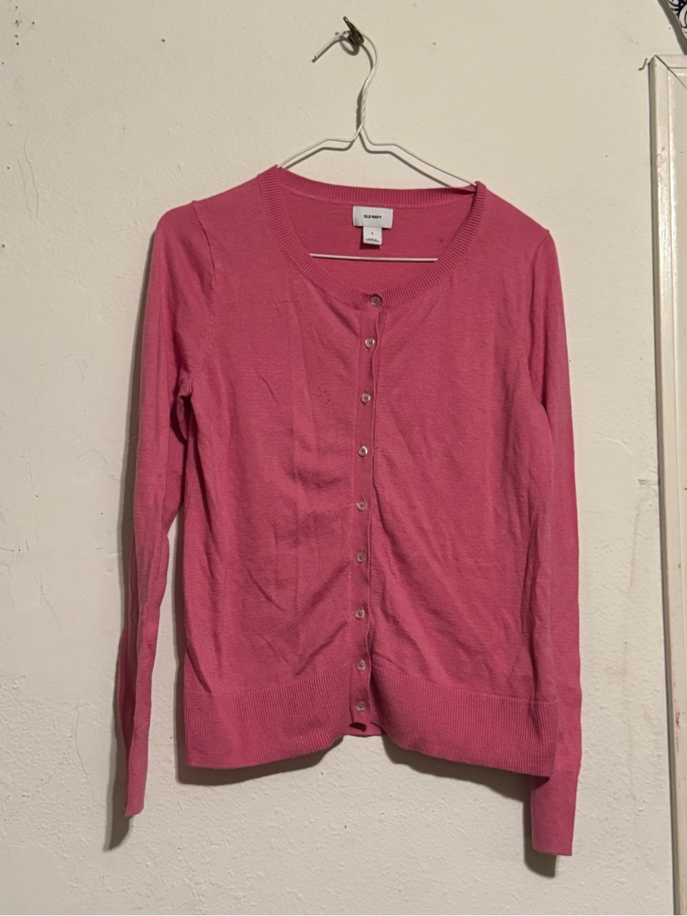 Old Navy Pink Button-Front Women's Cardigan Sweater Size S